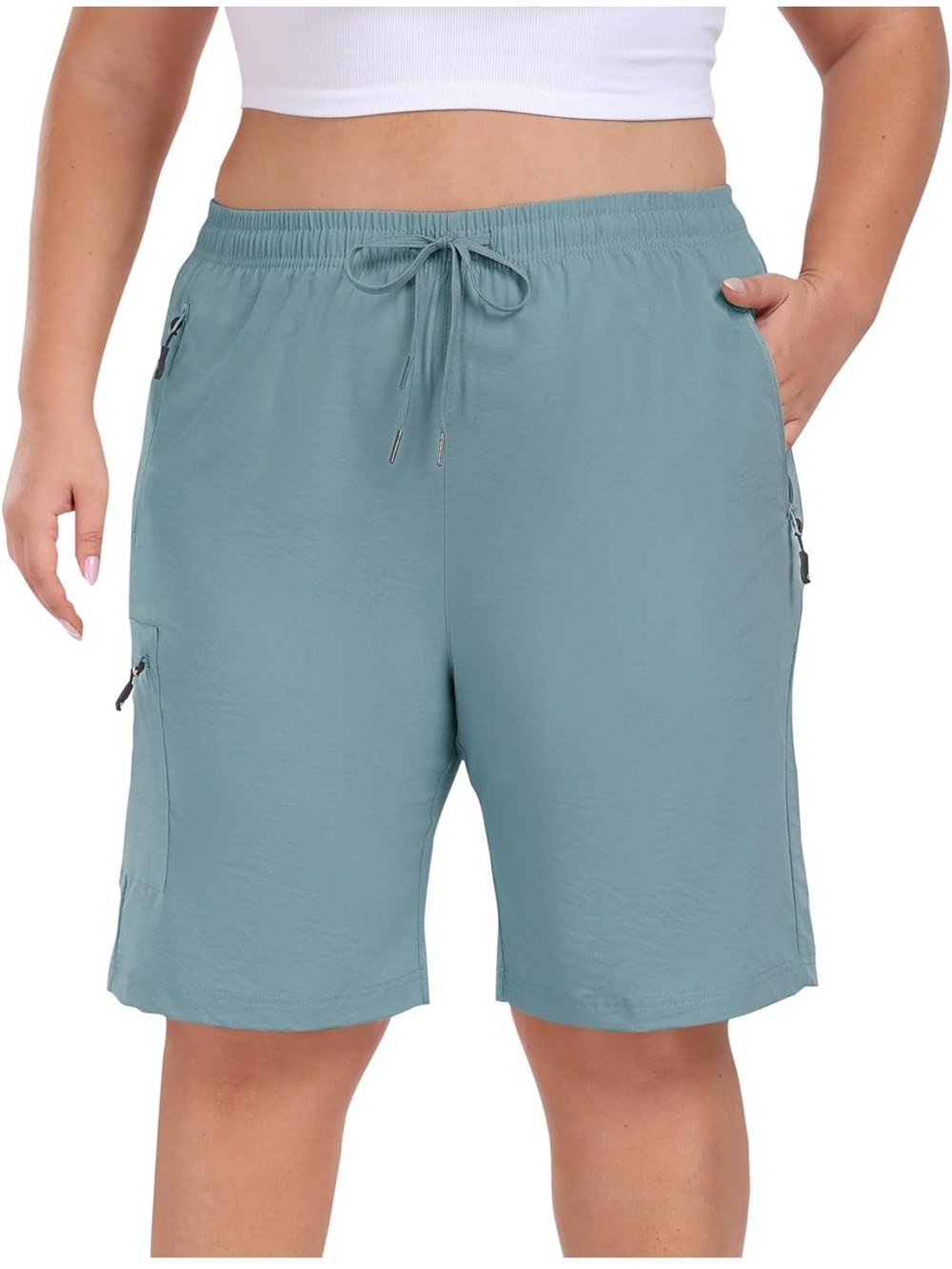 MoFiz Women's Plus Size Hiking Cargo Shorts Quick Dry Golf Active Lightweight